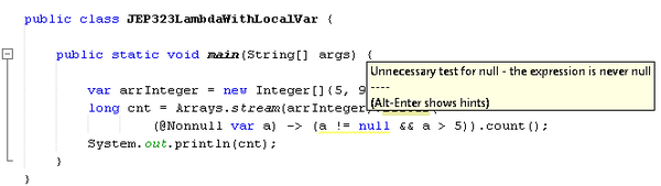 JEP 323: Lambda Expression With Local var