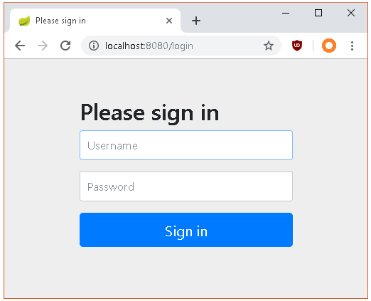 Spring Boot login page