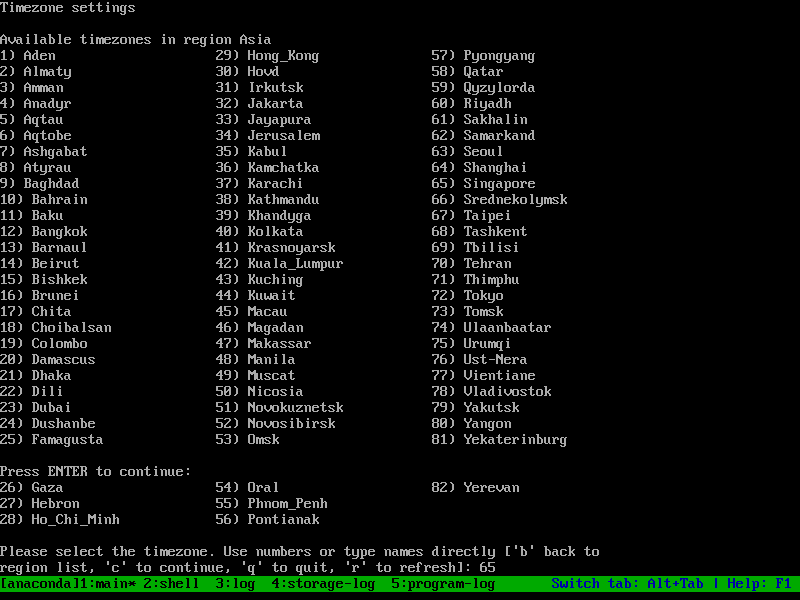 Choose your timezone