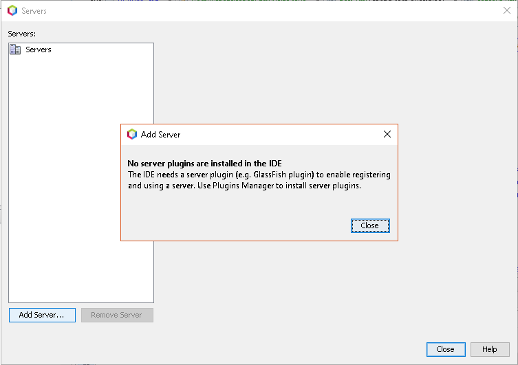 No Server Plugin are installed