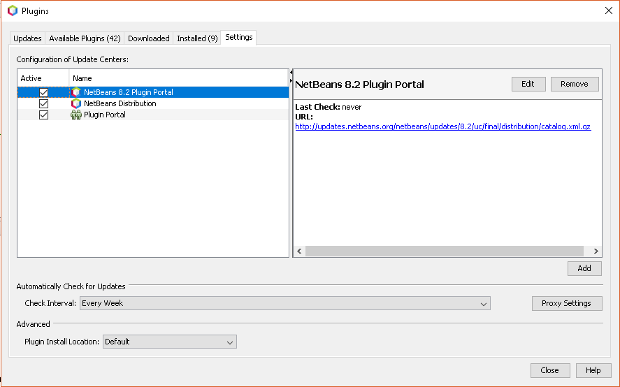 NetBeans 8.2 Plugin Portal